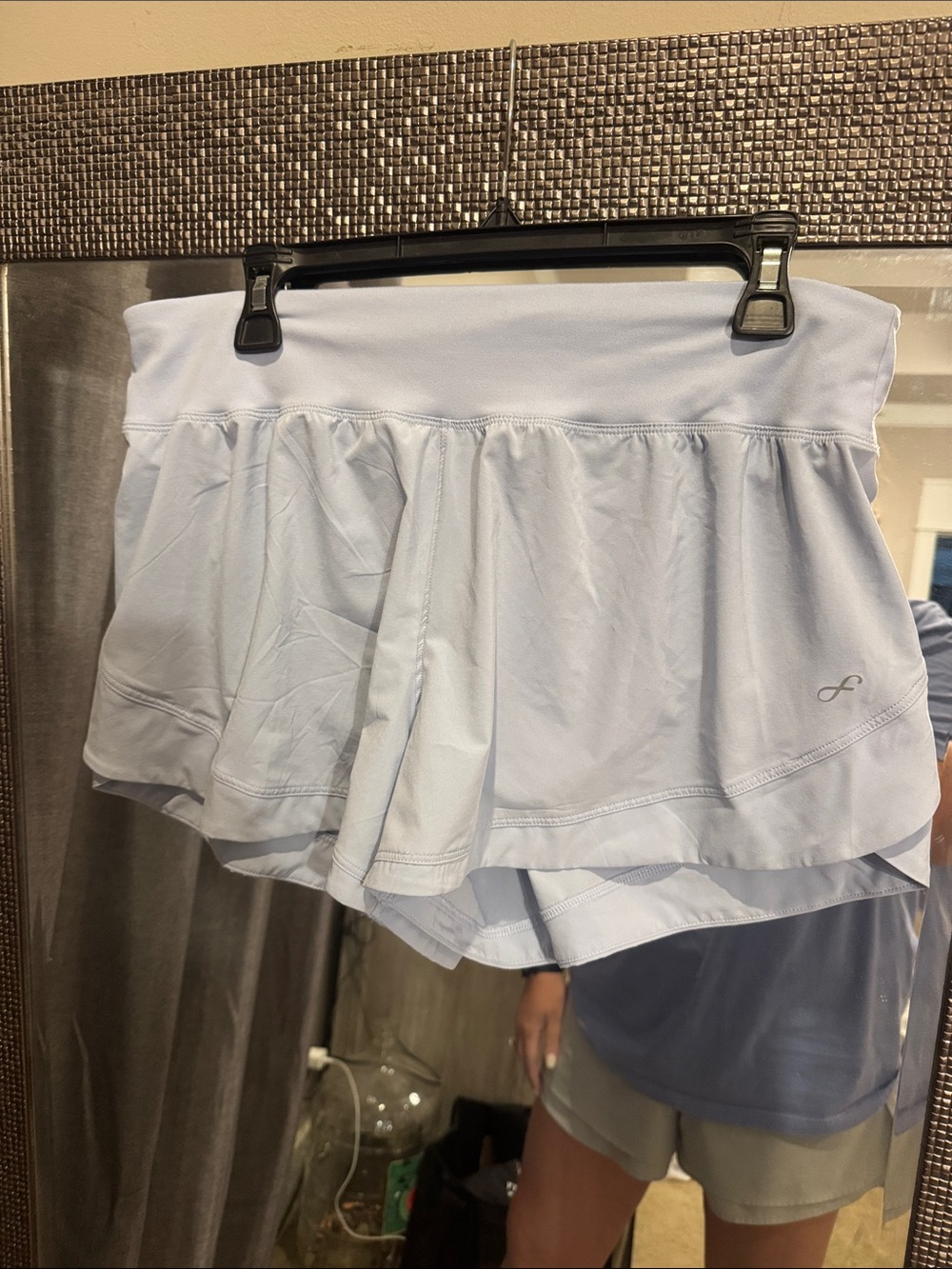 Light Blue Athletic Skirt with Built-In Shorts/ Freely